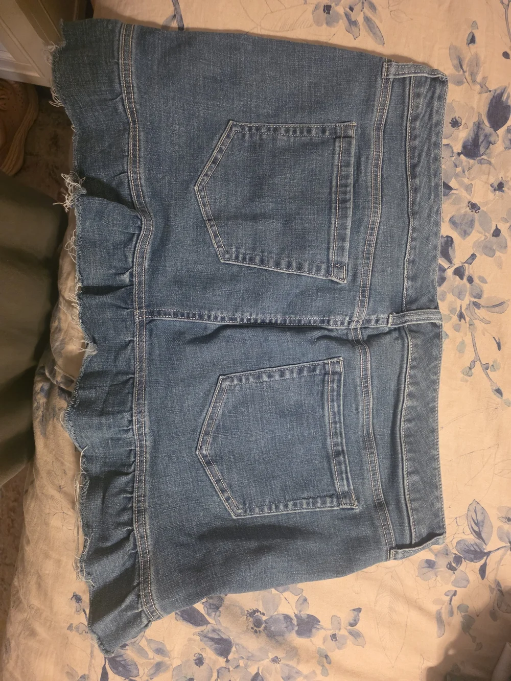 Torrid Blue Denim Mini Skirt with Ruffle Hem